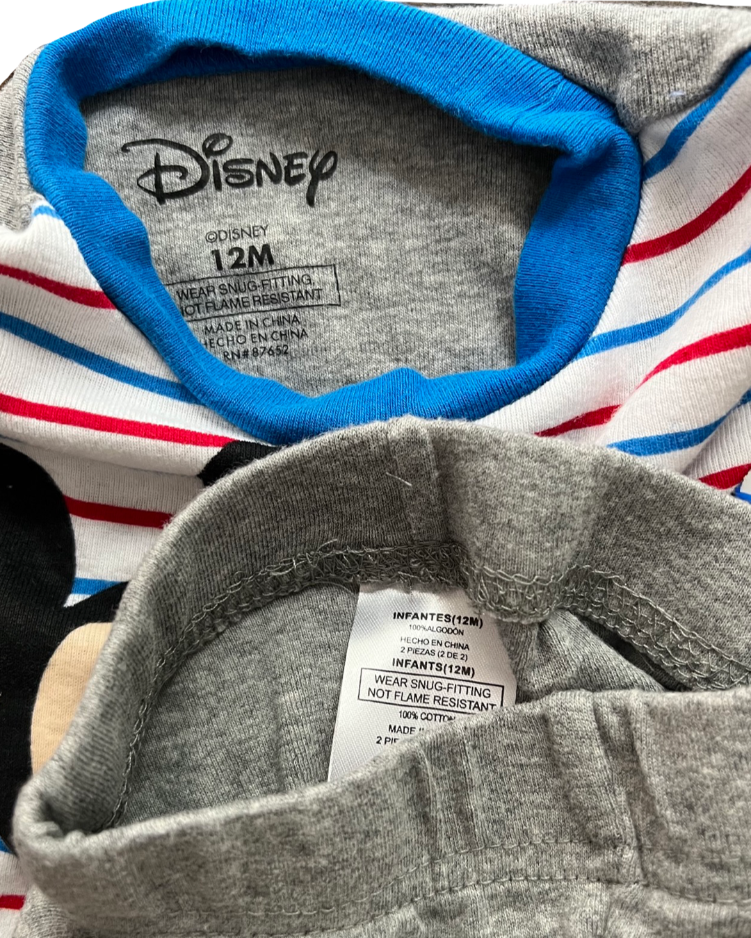 12M Baby Boy DISNEY Mickey Mouse & Pluto PJs