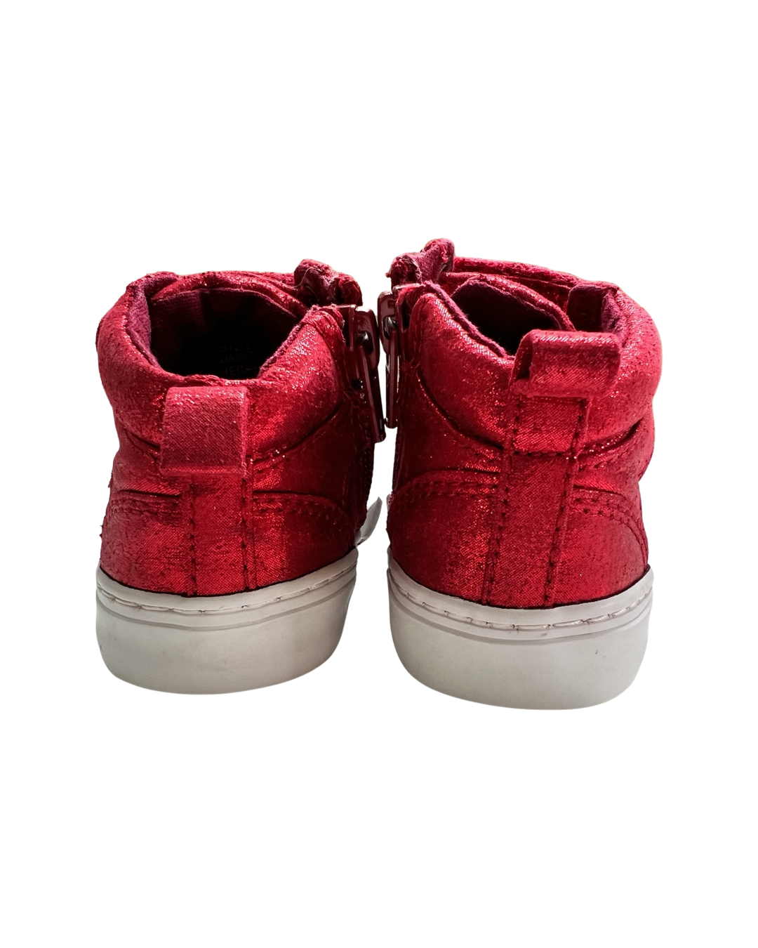 5C Toddler Girl Red Shimmer Velcro Gap Mid Top Shoes