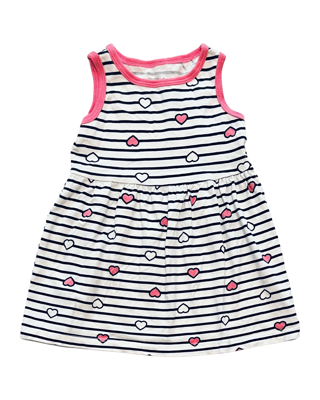 9M Baby Girl Carters Navy / Pink Heart Dress