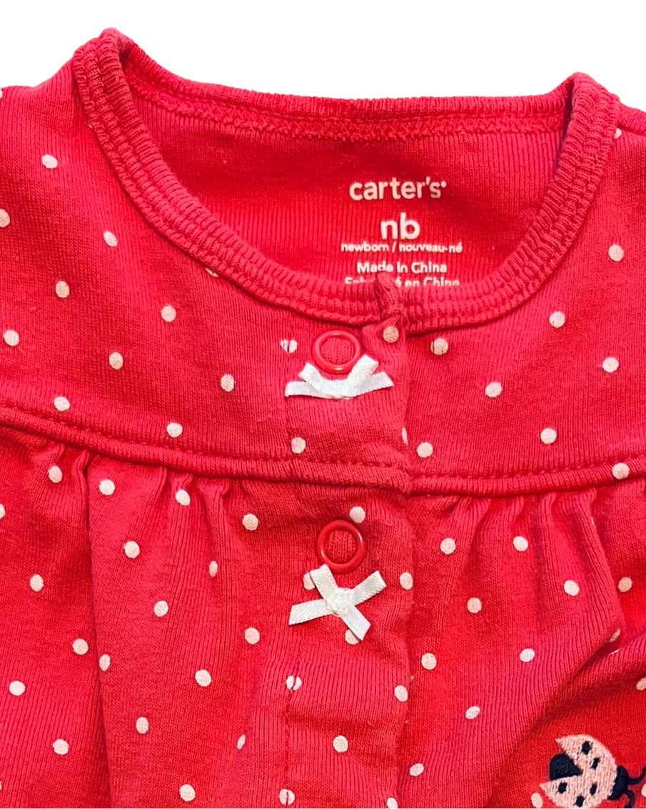 Newborn Baby Girl Carters Polkadot Flower Romper