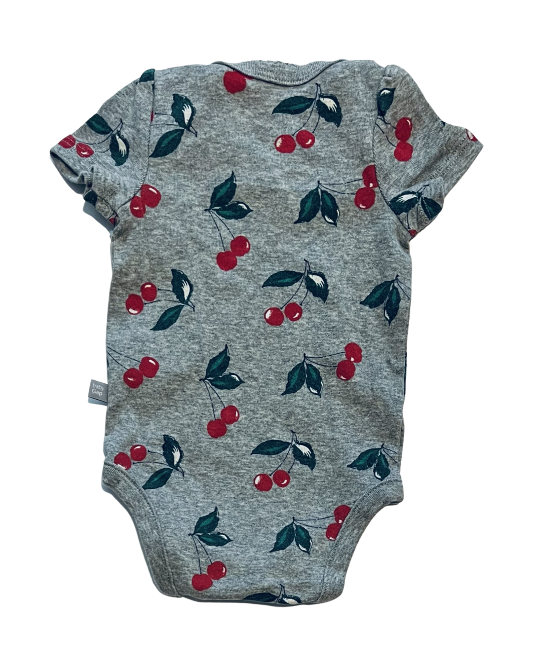0-3M Baby Girl Baby Gap Grey Cherry Onesie