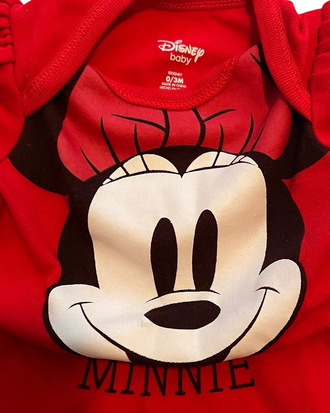 0-3M Baby Girl Red Disney Minnie Mouse Onesie