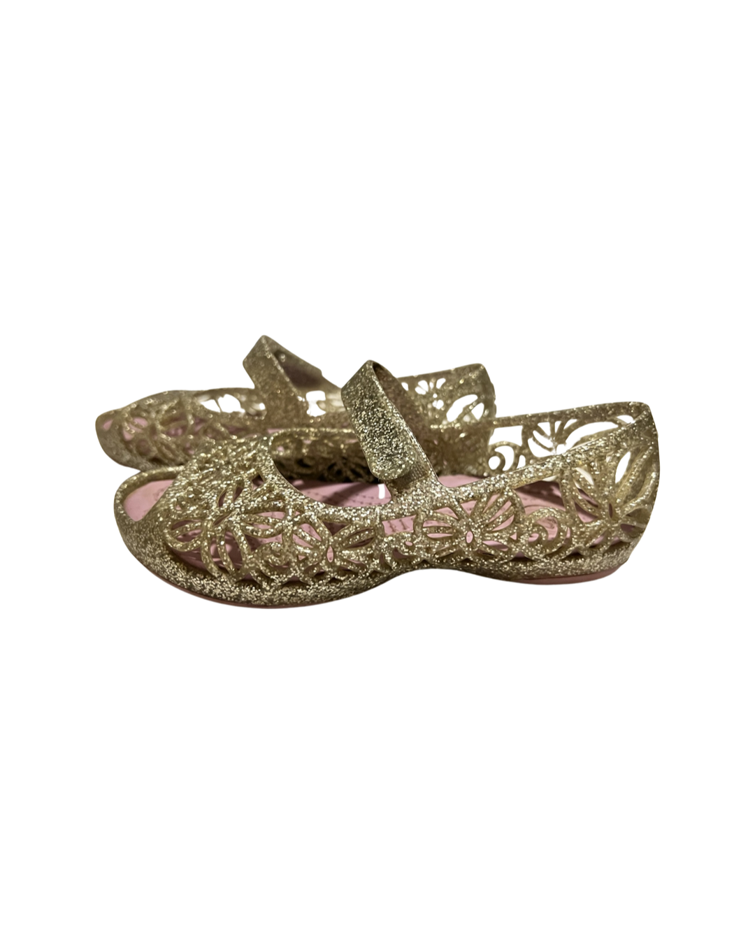 9C Toddler / 10C Toddler Girl Silver / Gold Glitter Velcro Crocs