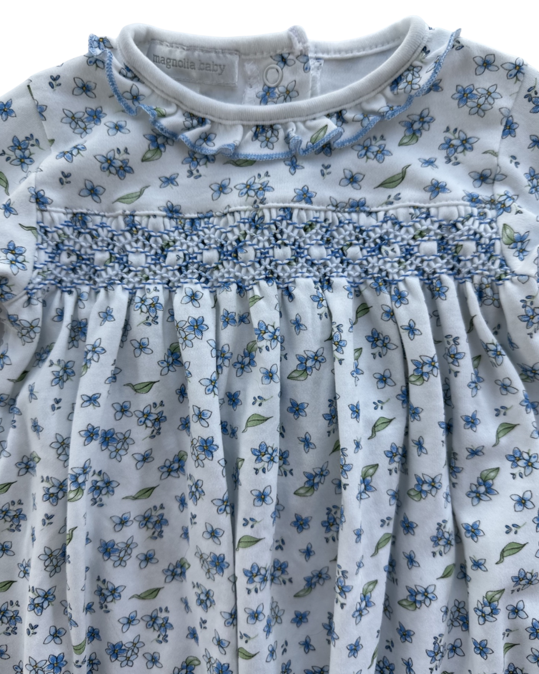 0-6M Baby Girl Magnolia Baby Smocked Sleeper Gown