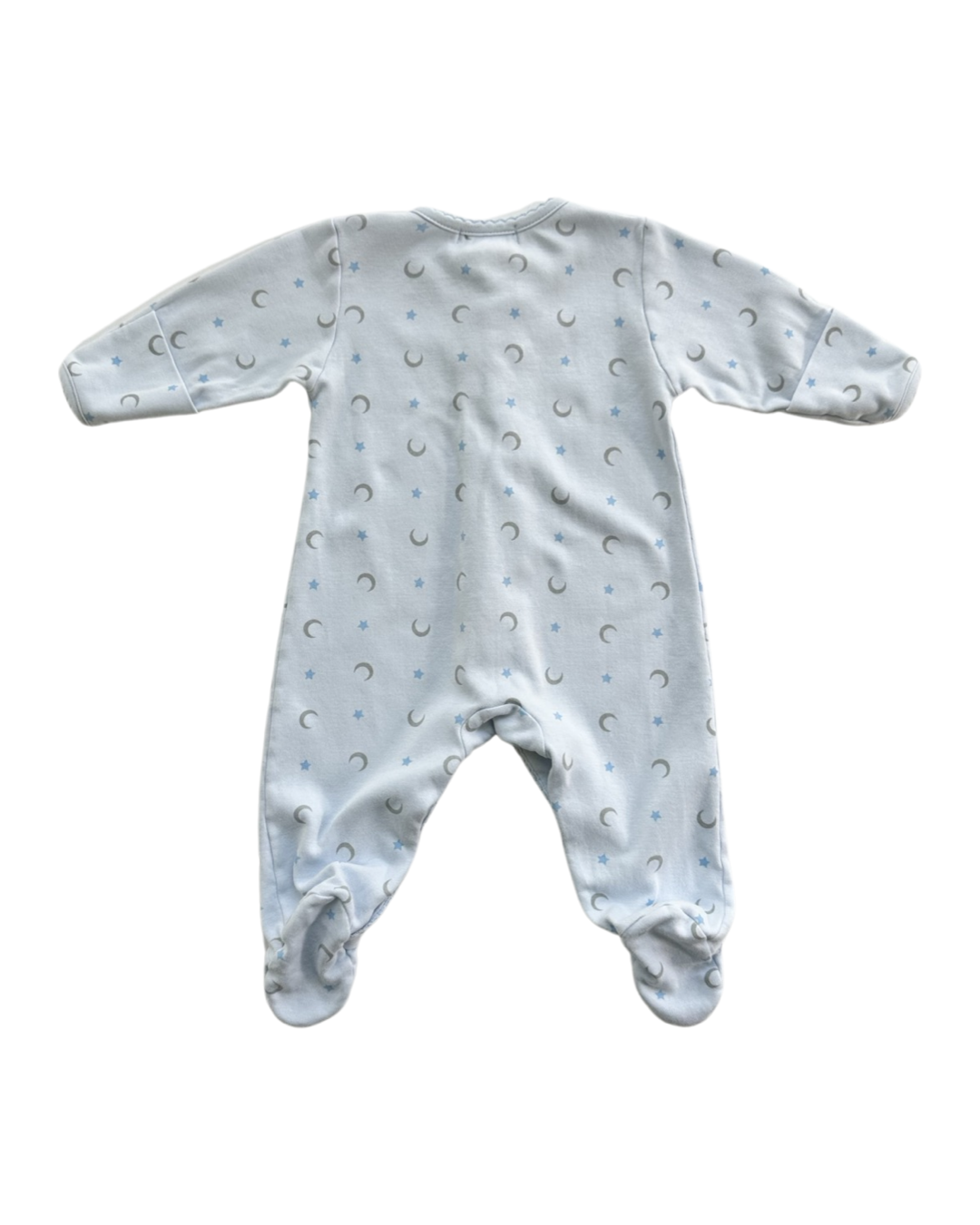 0-3M Baby Boy Light Blue Moon & Stars Lyda Baby Boutique Sleeper