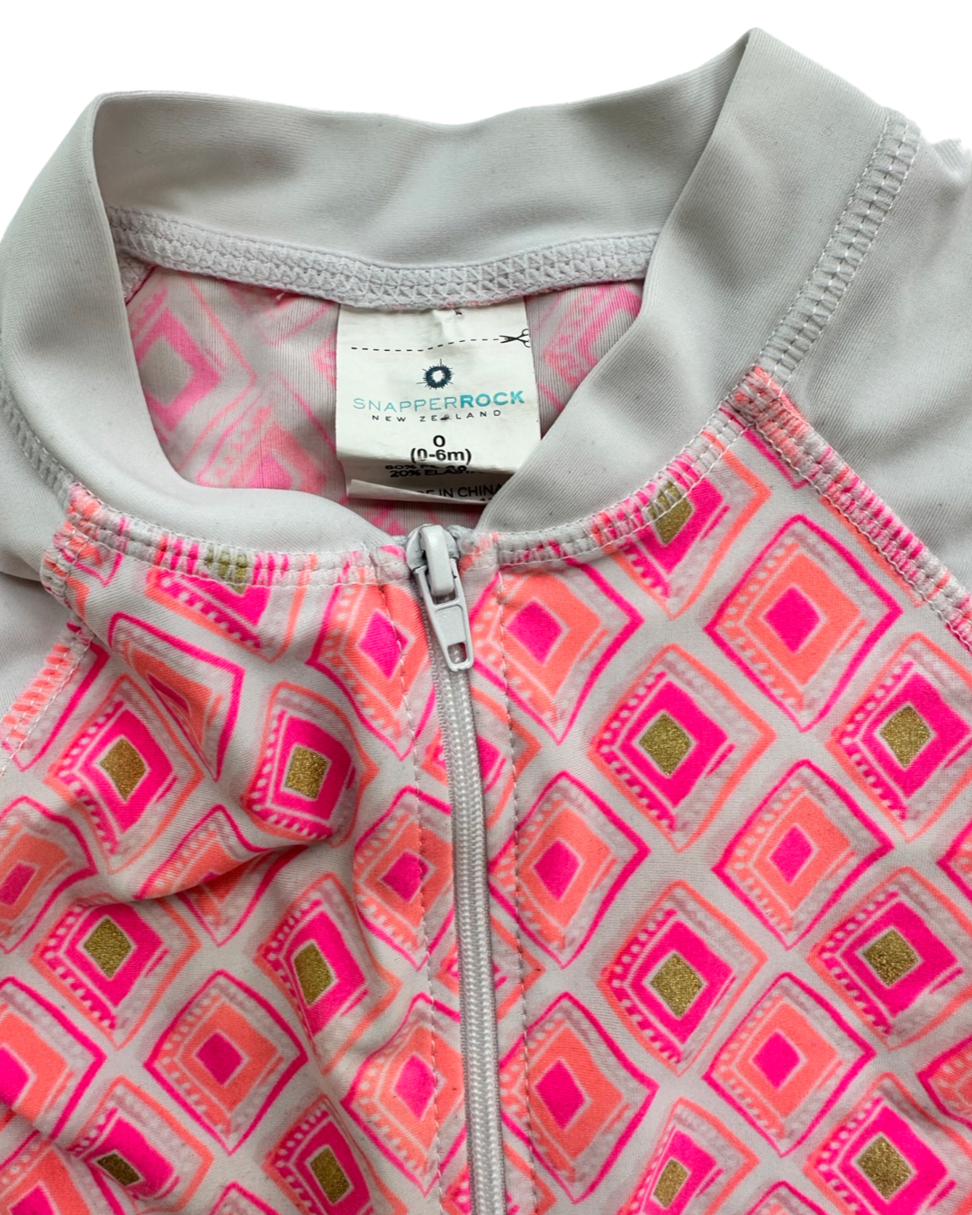 0-6M Baby Girl Pink Snapper Rock RashGuard Swim Suit