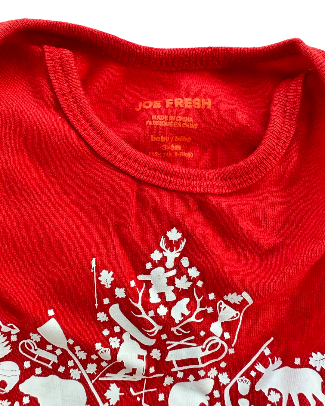3-6M Baby Boy / Girl Joe Fresh Red Canada Maple Leaf Onesie