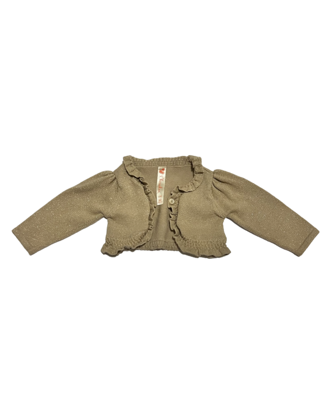 9M Baby Girl Sparkly Gold Cherokee Cardigan
