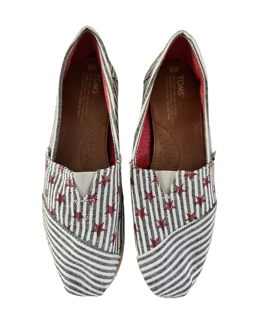 Women’s Size 9 Canvas Patriotic Stars & Stripes Toms Shoes