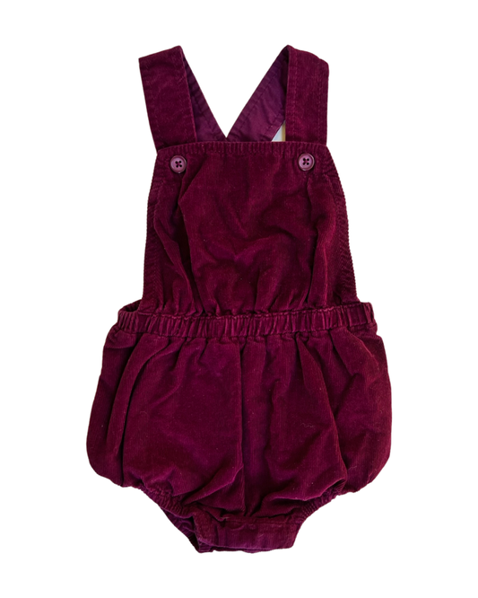 6-12M Baby Girl Maroon Corduroy Old Navy Bubble Romper