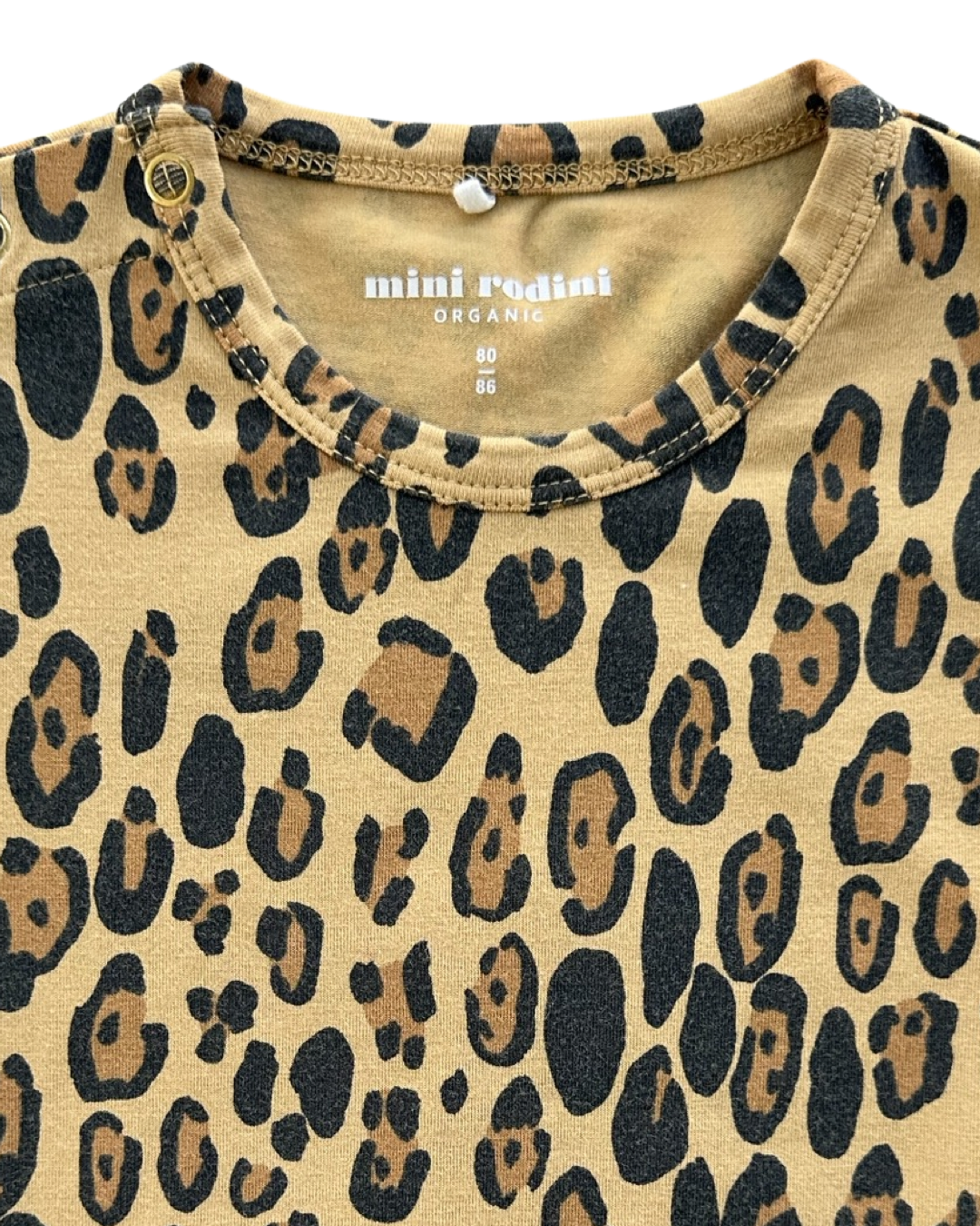 12M-18M Baby Girl Mini Rodini Organic Leopard Long Sleeve Onesie