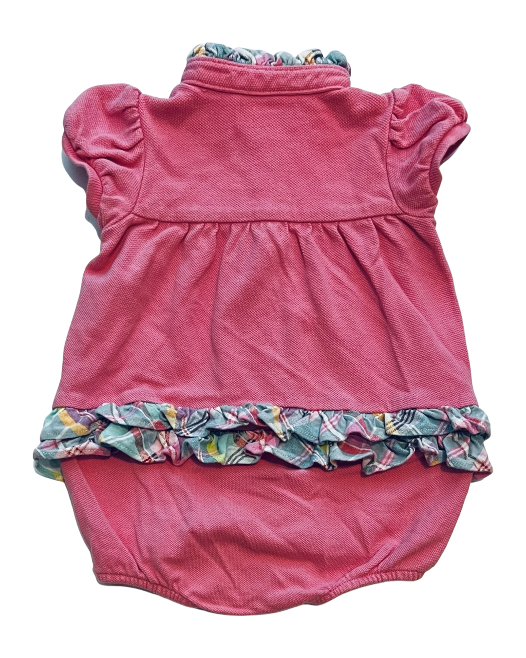 3M Baby Girl Pink Ralph Lauren Polo Rufflebutt Bubble Romper