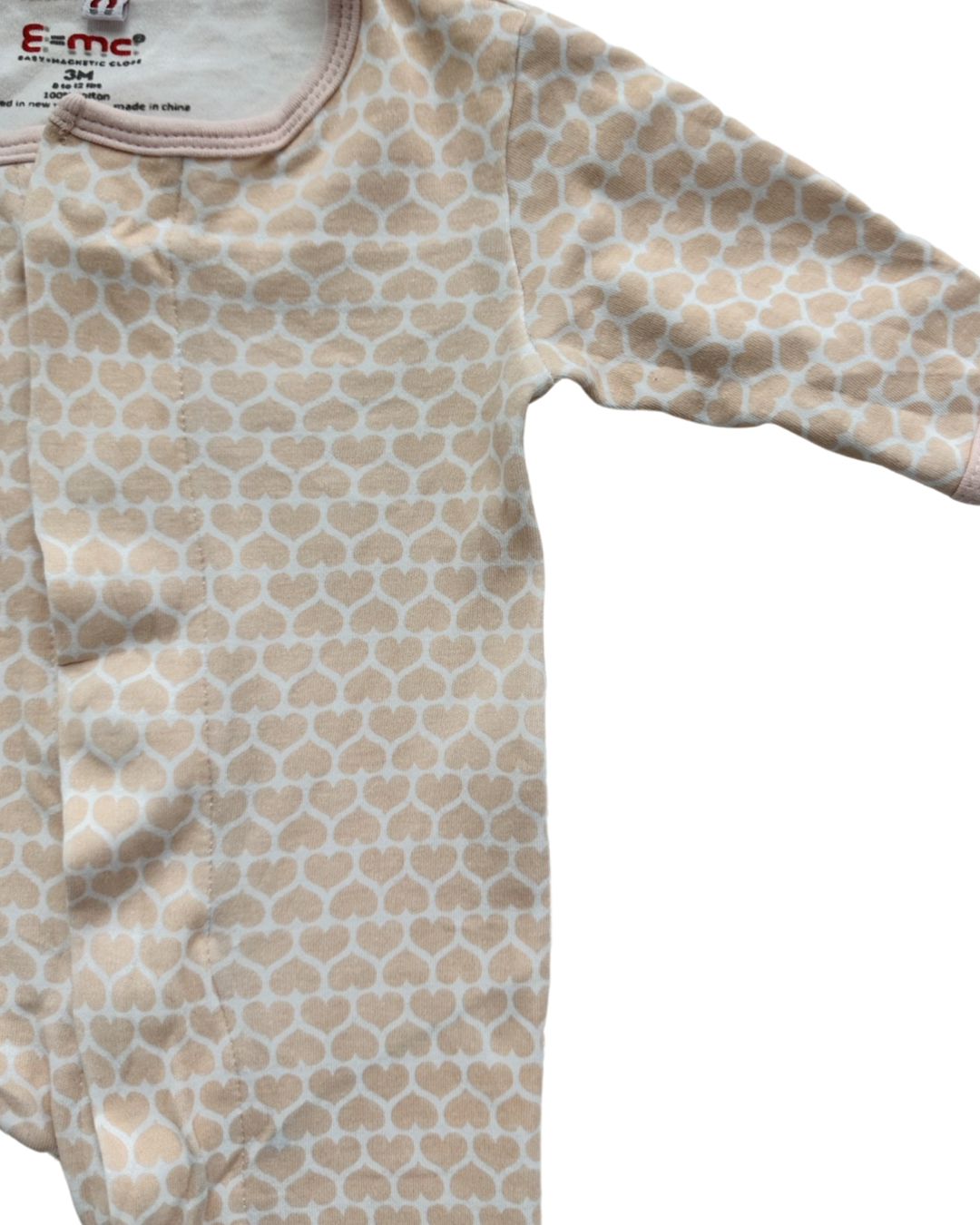 3M Baby Girl E=MC Magnetic Pink Heart Sleeper