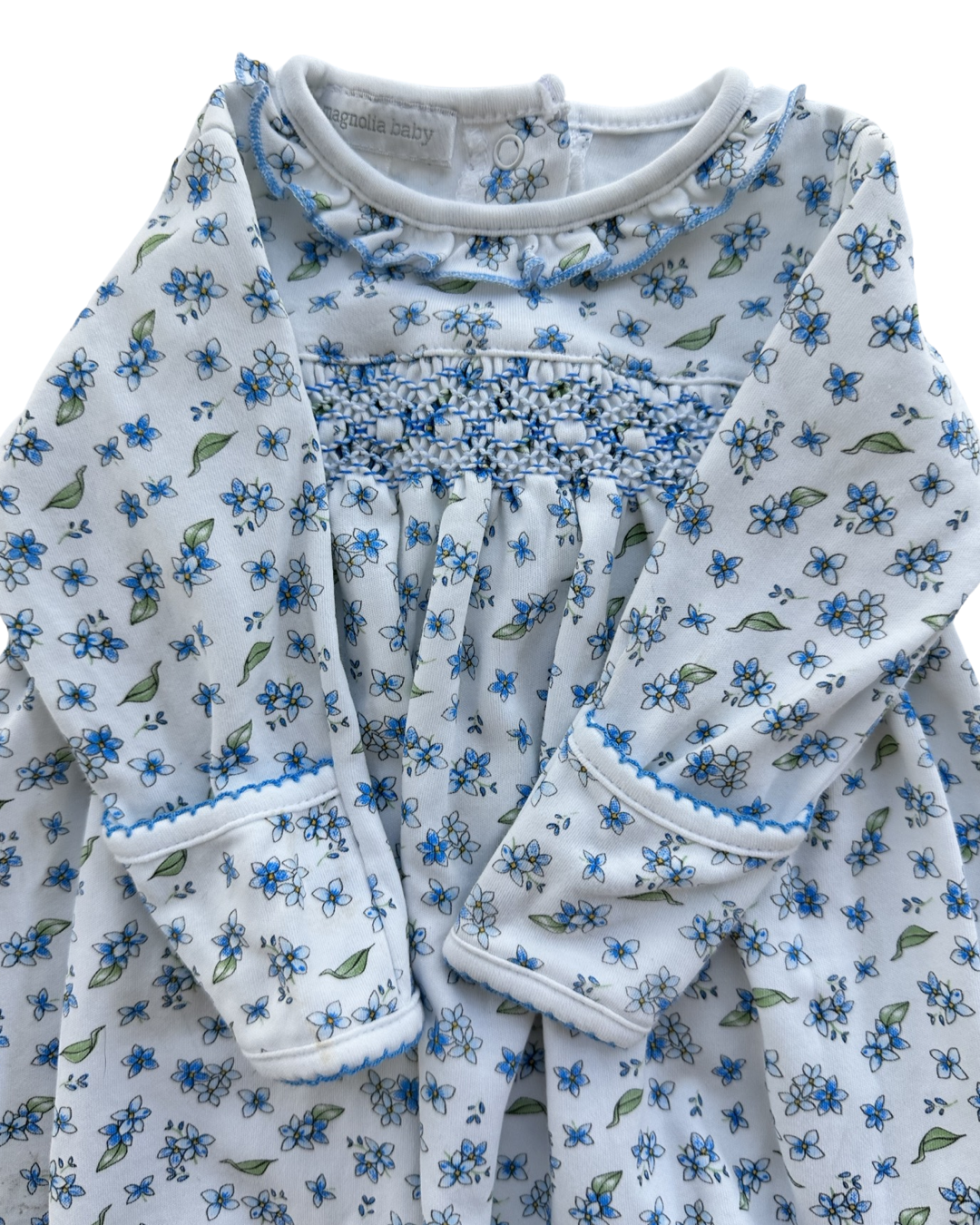 0-6M Baby Girl Magnolia Baby Smocked Sleeper Gown