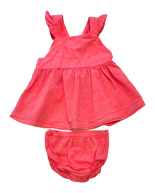 18M Baby Girl Bella Bliss Pink Swiss Dot Swing Back 2PC Set