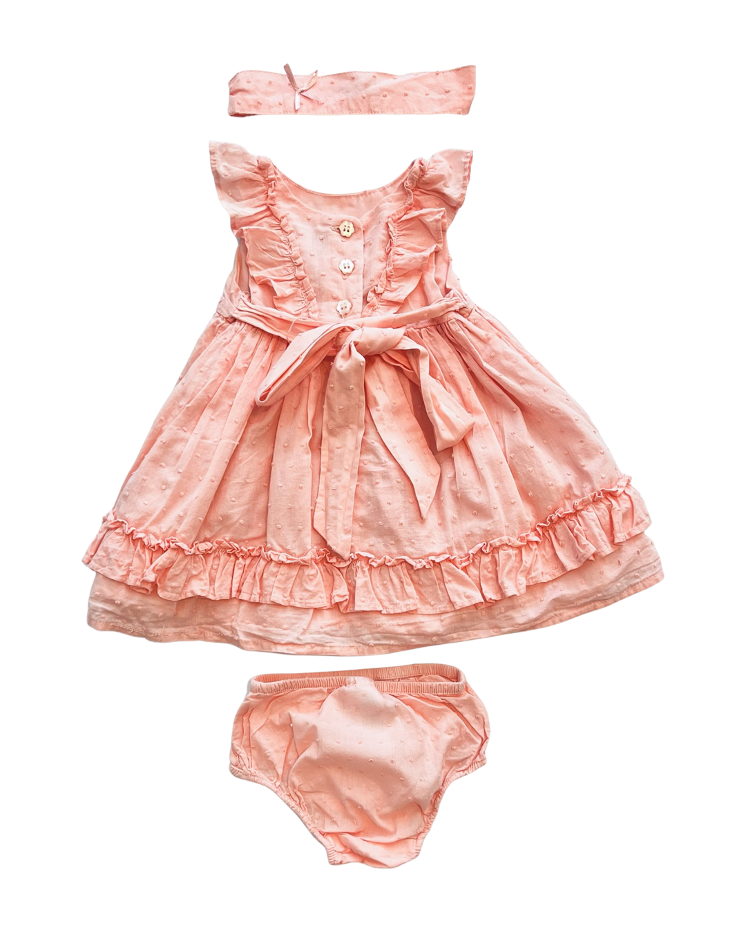 3-6M Baby Girl Coral Pink Maggie & Zoe 3PC Dress