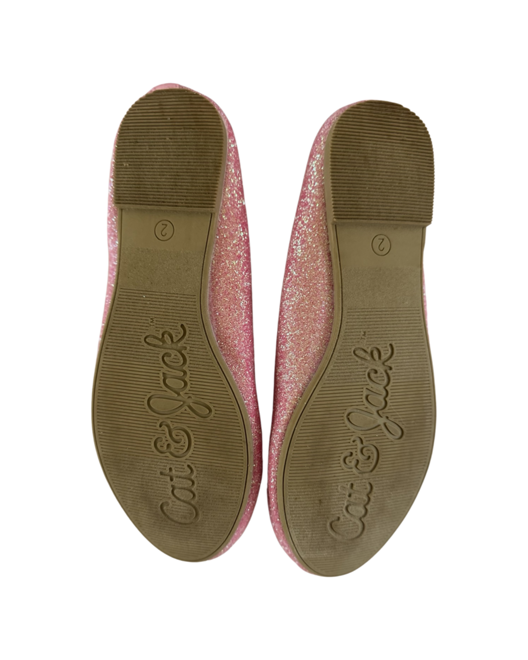 Girls Size 2 Cat & Jack Pink Glitter Sparkle Flats