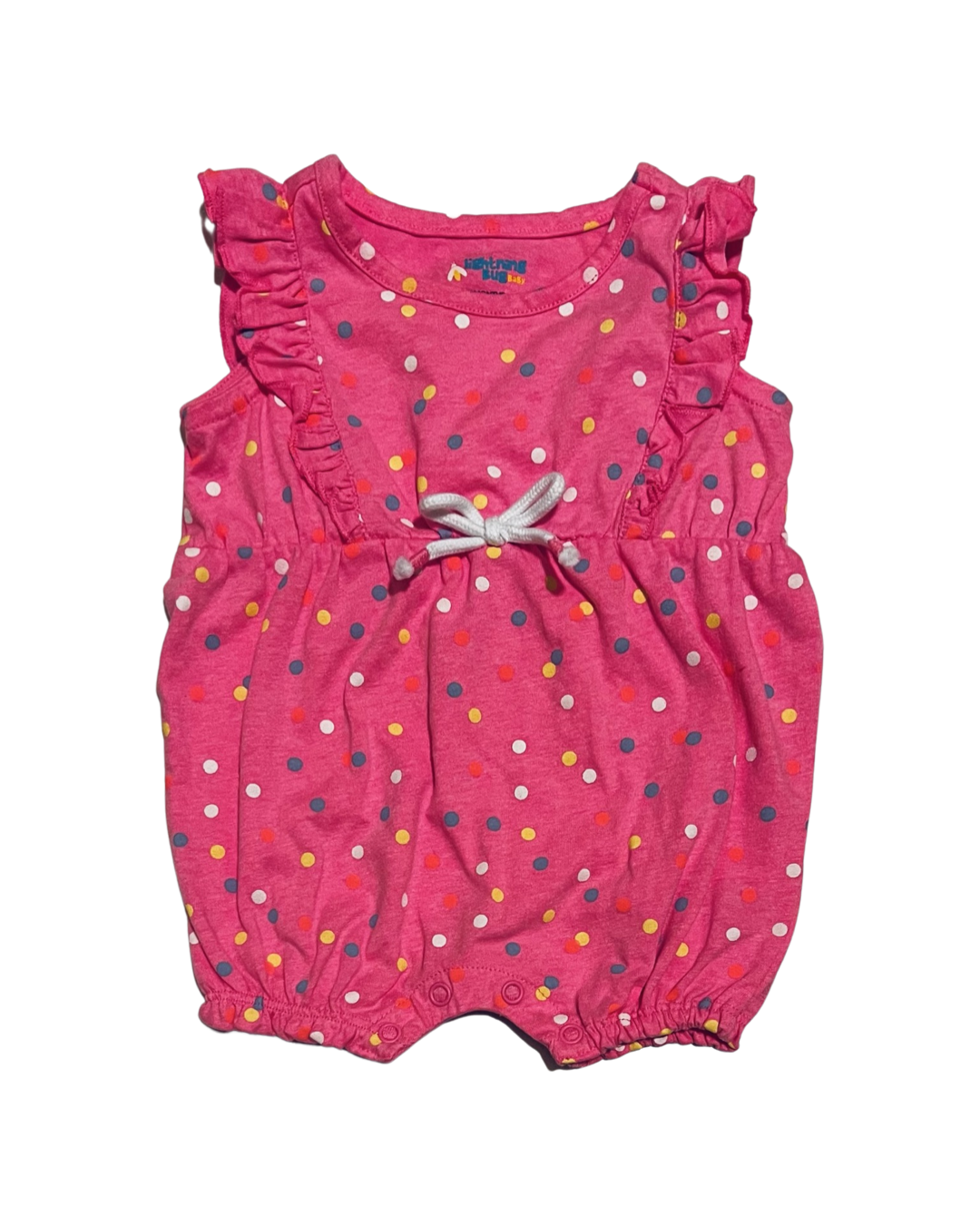 3M Baby Girl Pink Polka Dot Bubble Romper