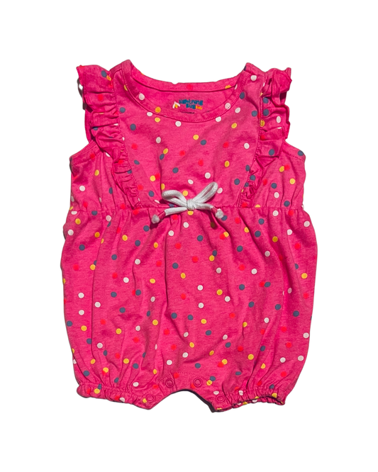 3M Baby Girl Pink Polka Dot Bubble Romper