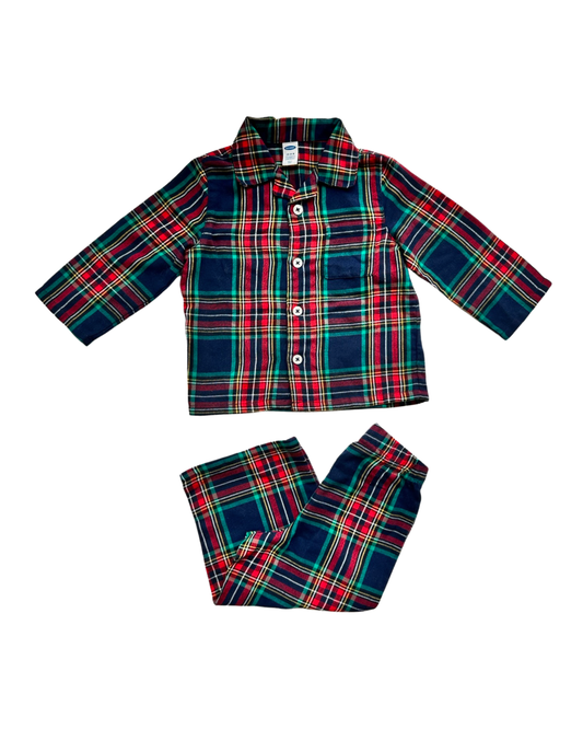 18M-24M Baby Boy Old Navy Christmas Plaid Flannel PJs