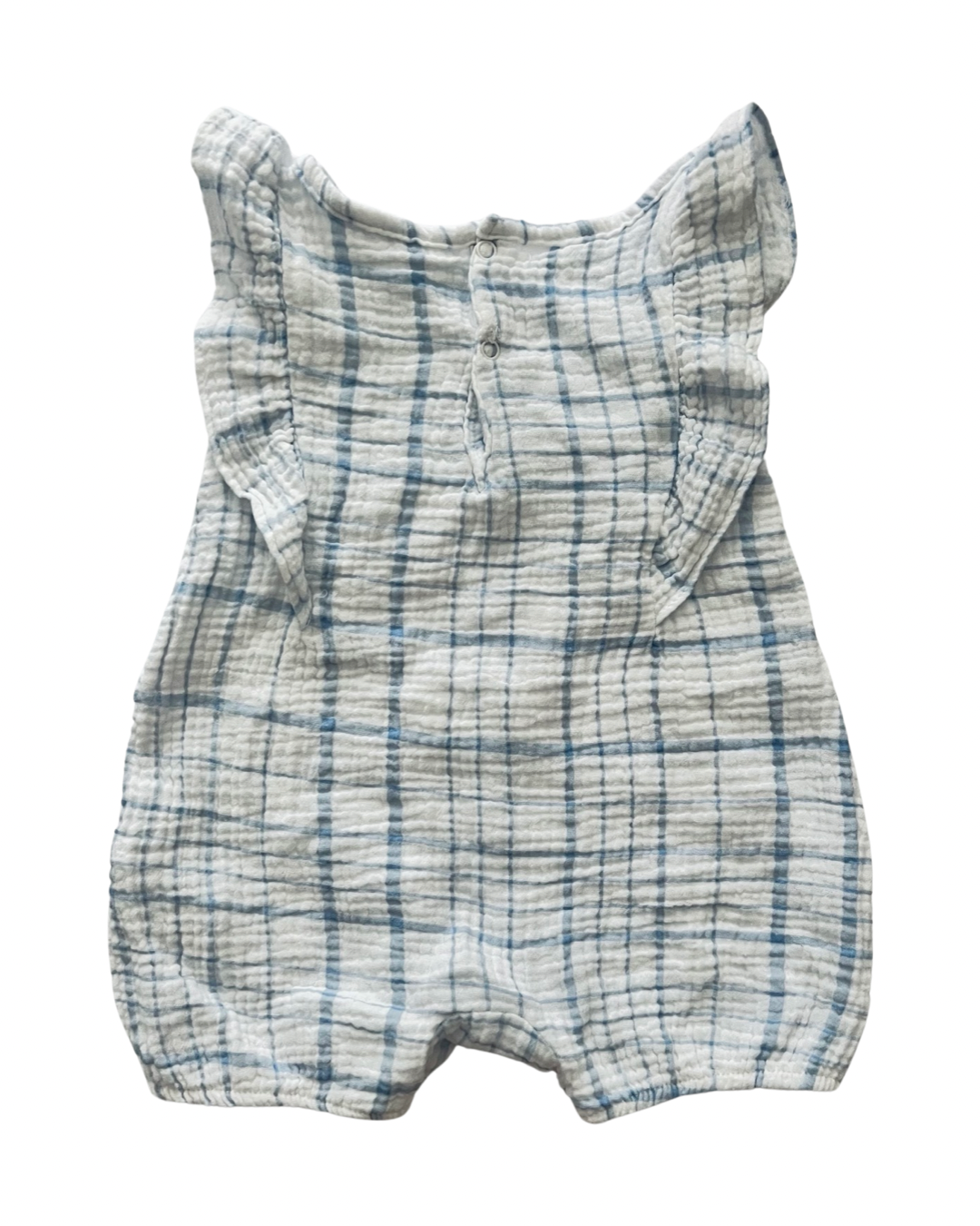 6-9M Baby Girl Emily & Oliver Blue & White Romper