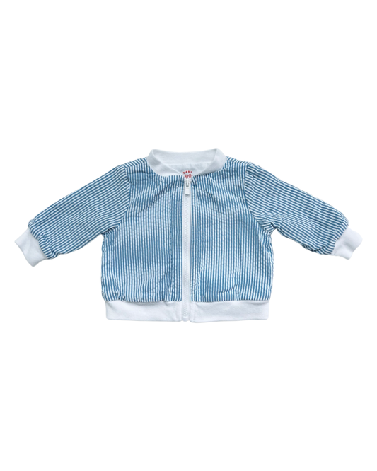 0-3M Baby Boy Blue Seersucker Zip-Up Cat & Jack Jacket