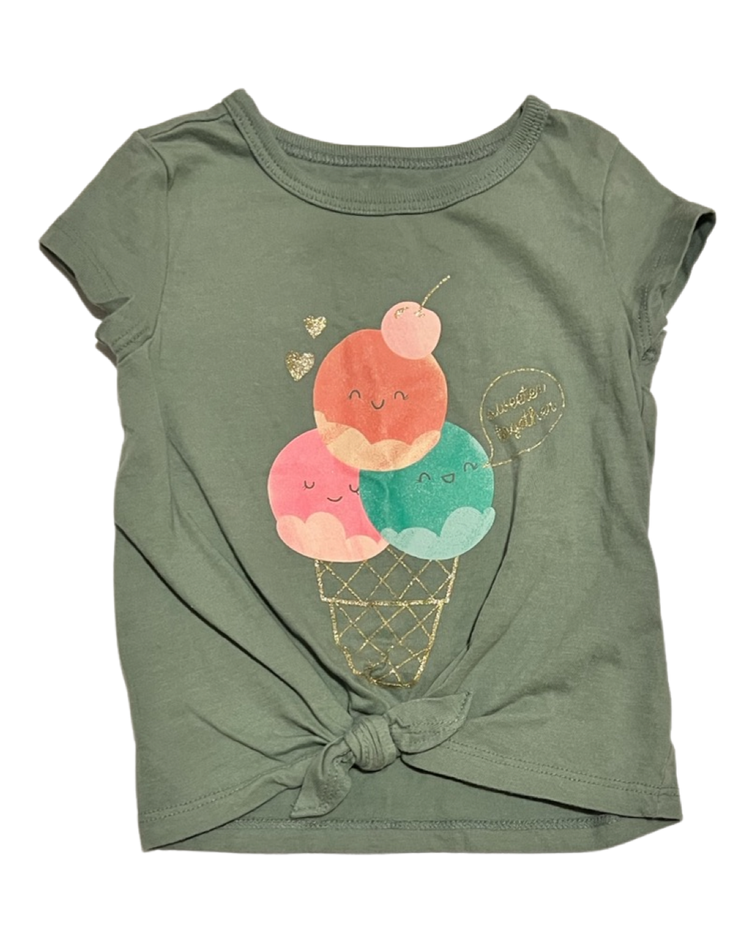 12M Baby Girl Carters Green Ice Cream Top
