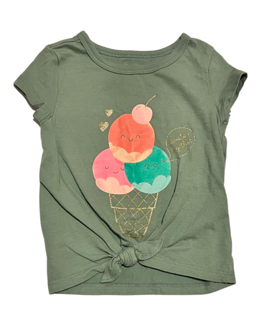 12M Baby Girl Carters Green Ice Cream Top