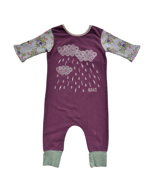 12M-18M Baby Girl RAGS to Raches Purple Storm Cloud Romper
