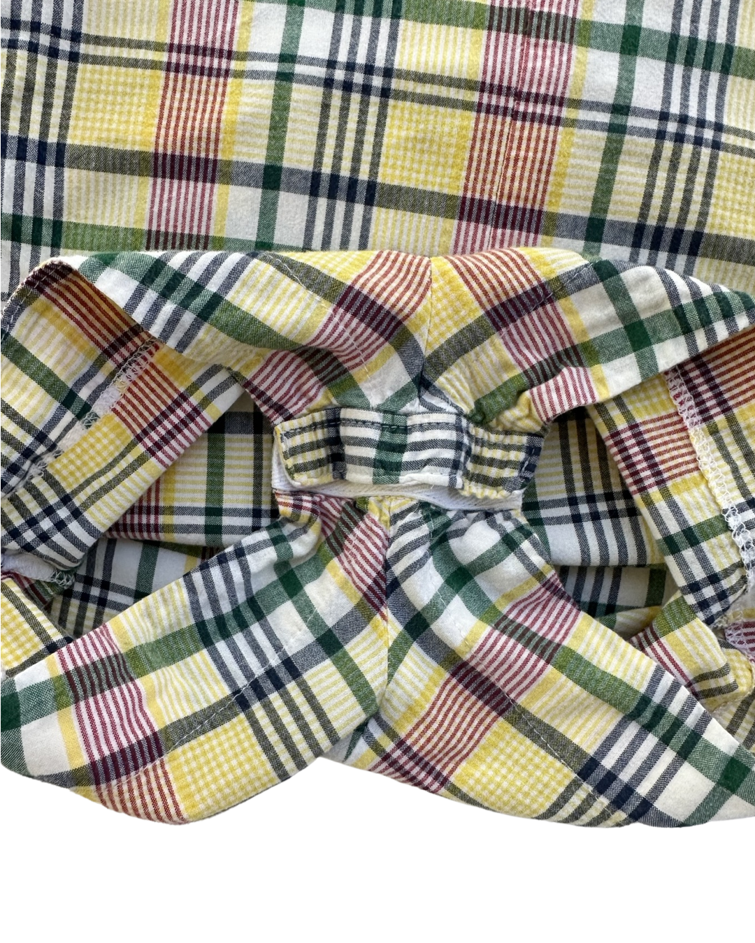 18M Baby Boy Southern Sunshine Yellow / Navy / Red Plaid Romper