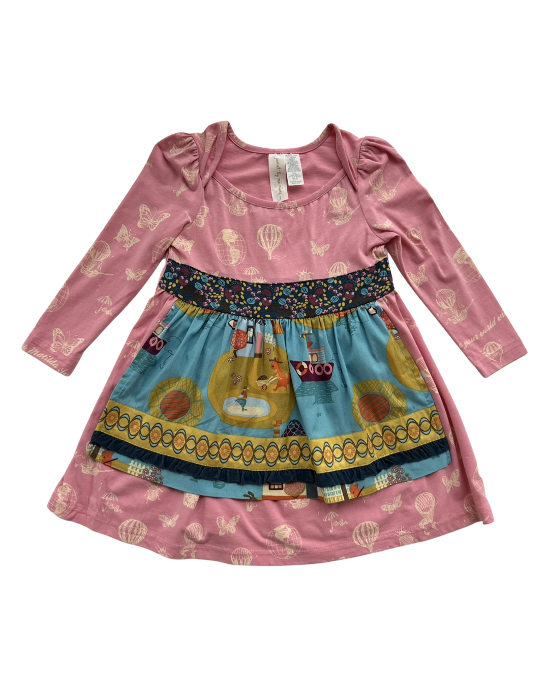 2T Toddler Girl Pink Hot AirBallon Butterfly Matilda Jane Paint By Numbers Dress