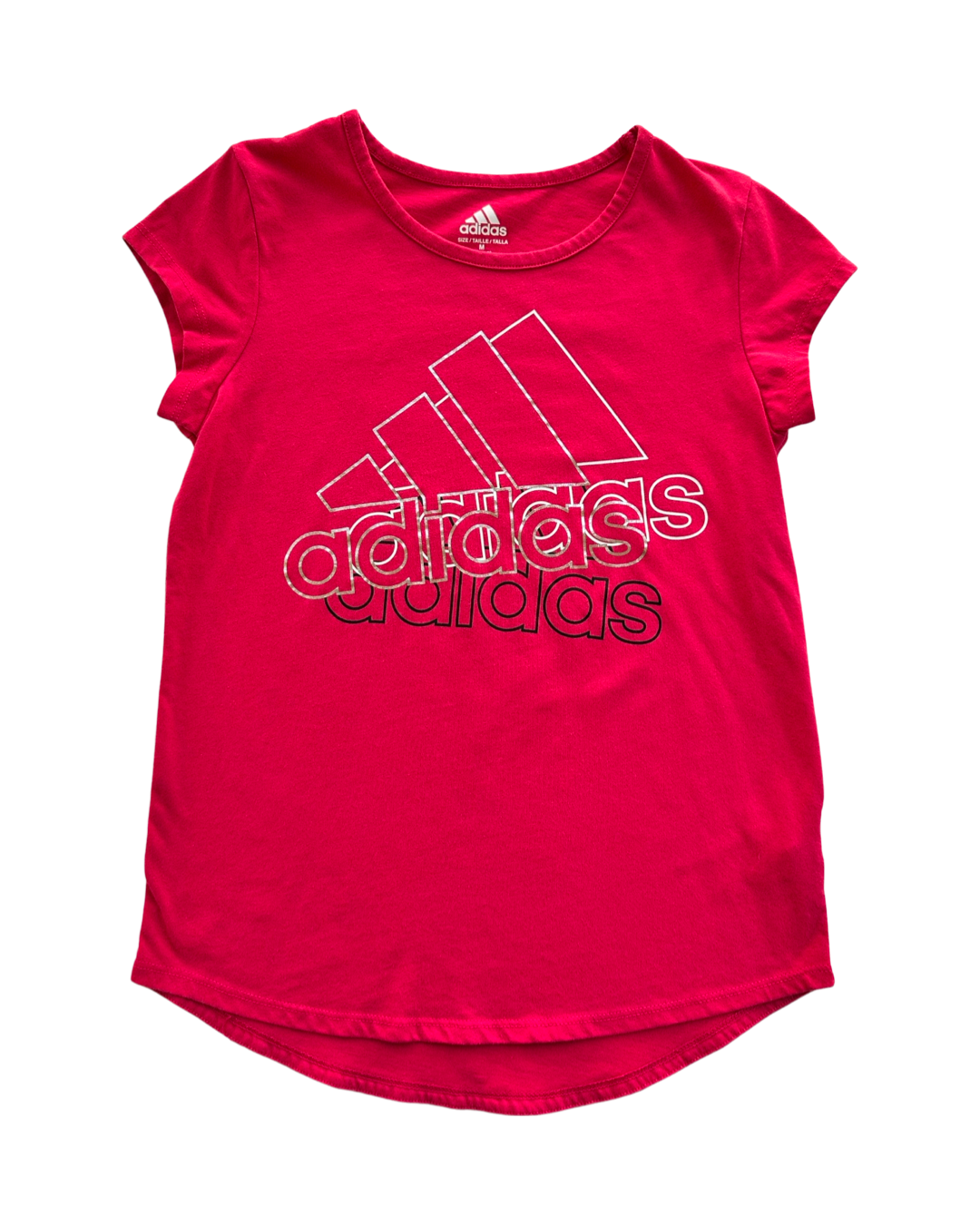 Girls Medium (10Y /12Y) Pink Adidas T-shirt Top