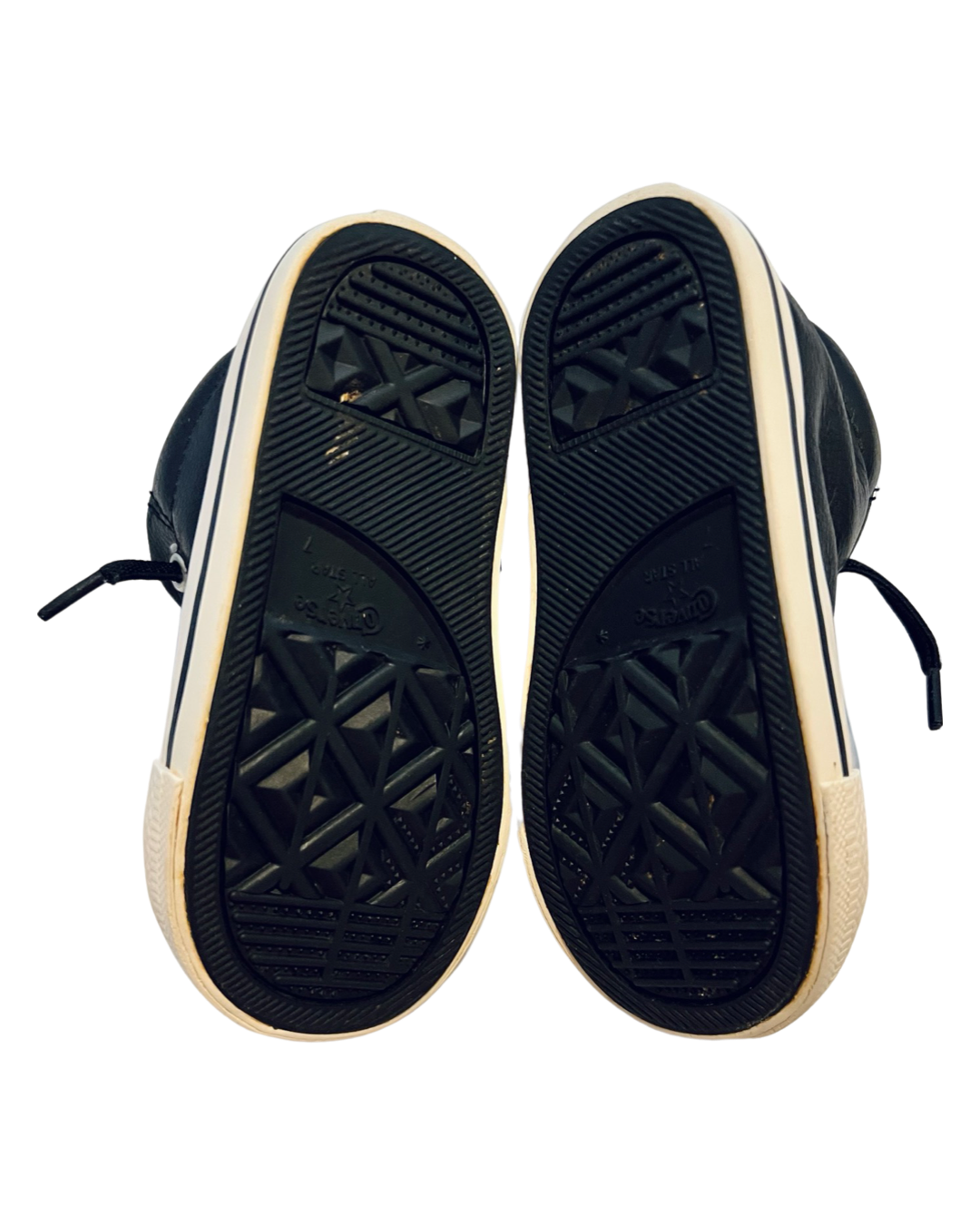 7C Toddler Boy Black Leather All Star Converse Chucks