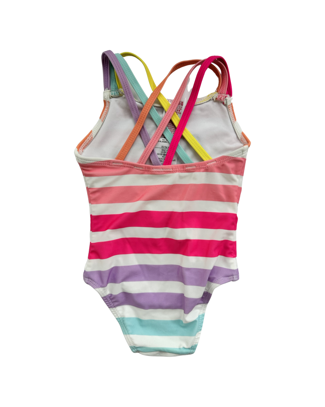 2T Toddler Girl Disney Minnie Mouse Striped Swim Suit