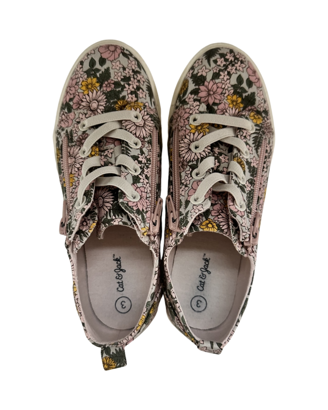 Girls Size 3 Cat & Jack Pink Floral Shoes Sneakers