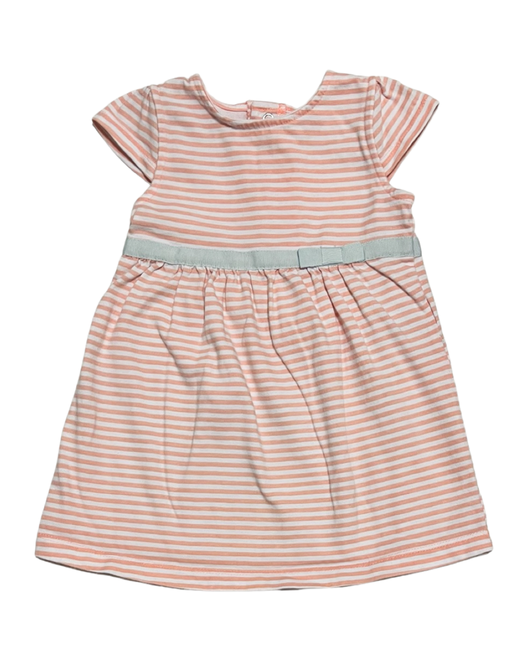 12M Baby Girl Carters Coral Pink Striped Dress