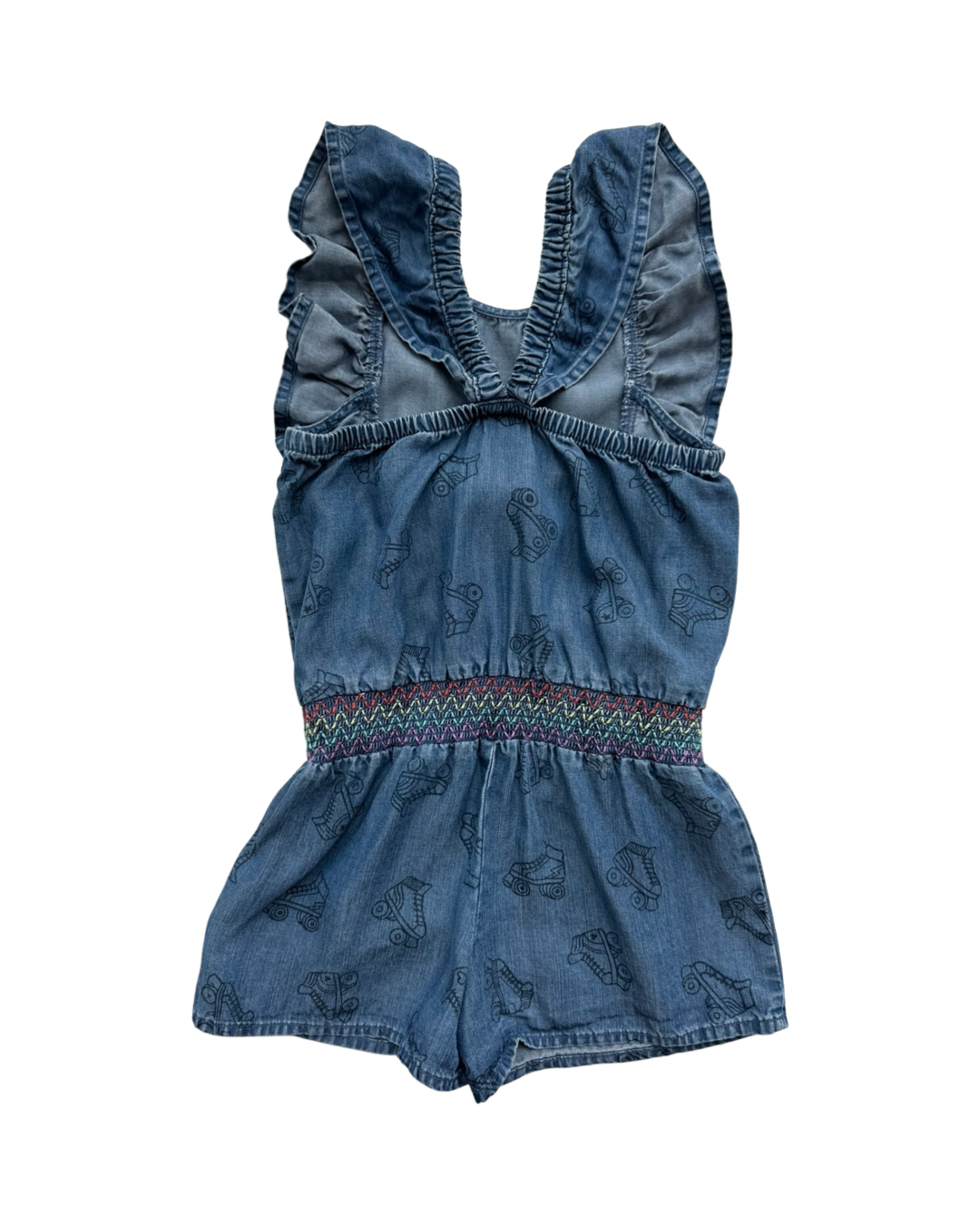 4T Toddler Girl Denim Chambray Retro Cat & Jack Roller Skate Romper