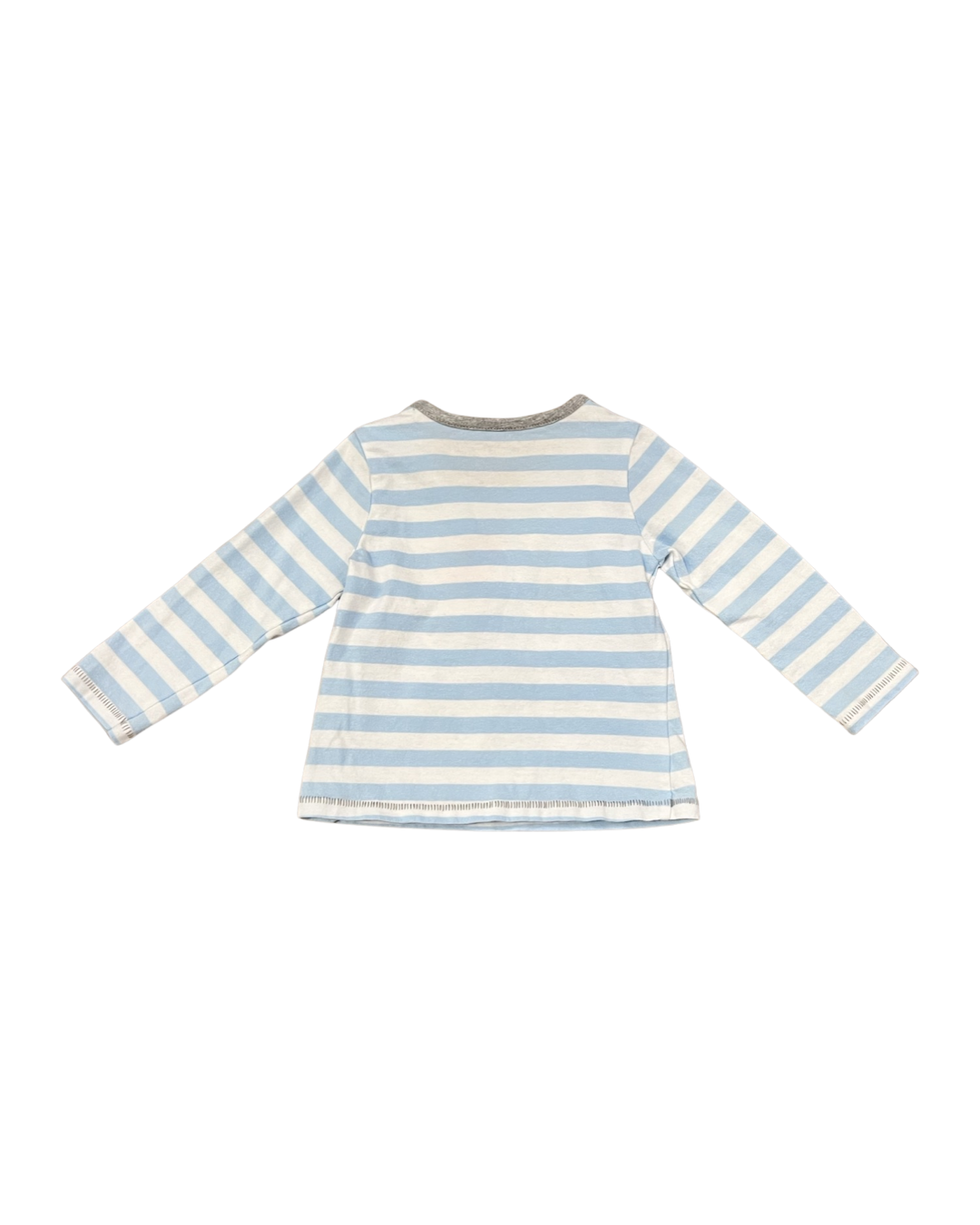 6-9M Baby Boy MudPie Elephant & Giraffe Blue Striped Top