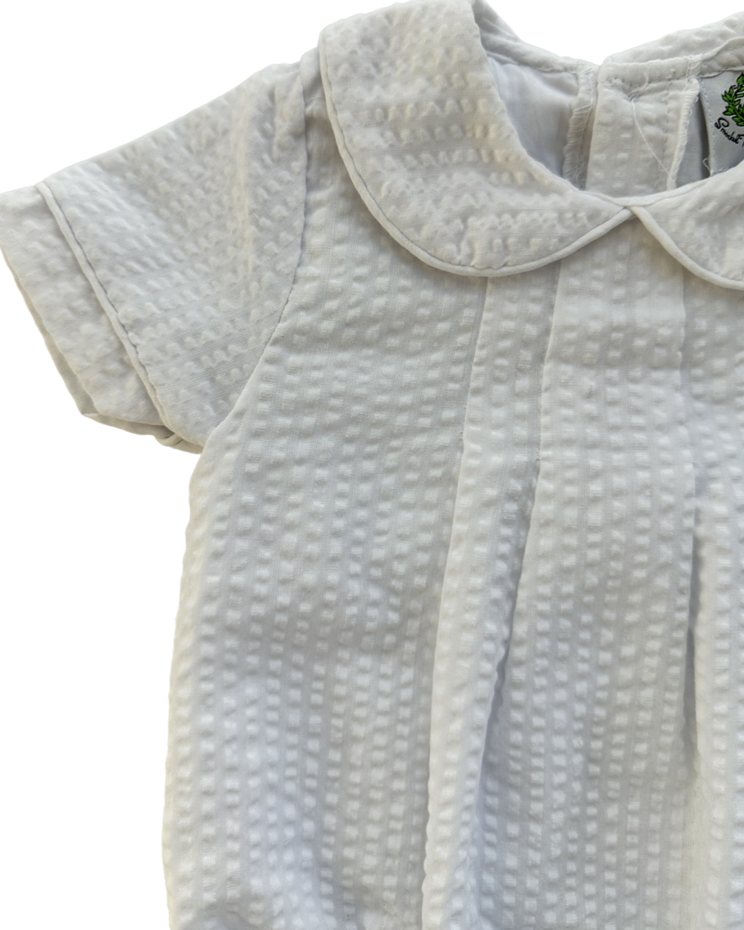 3M Baby Boy Cecil & Lou White Peter Pan Collar Bubble