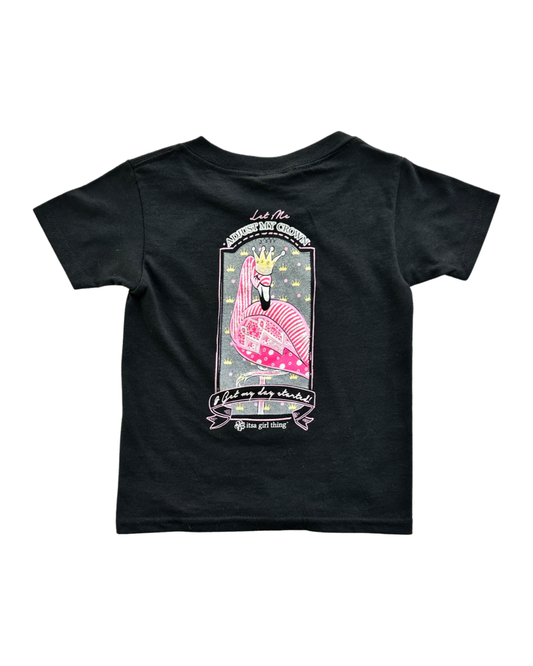 3T Toddler Girl Black It’s A Girl Thing Flamingo T-Shirt Top