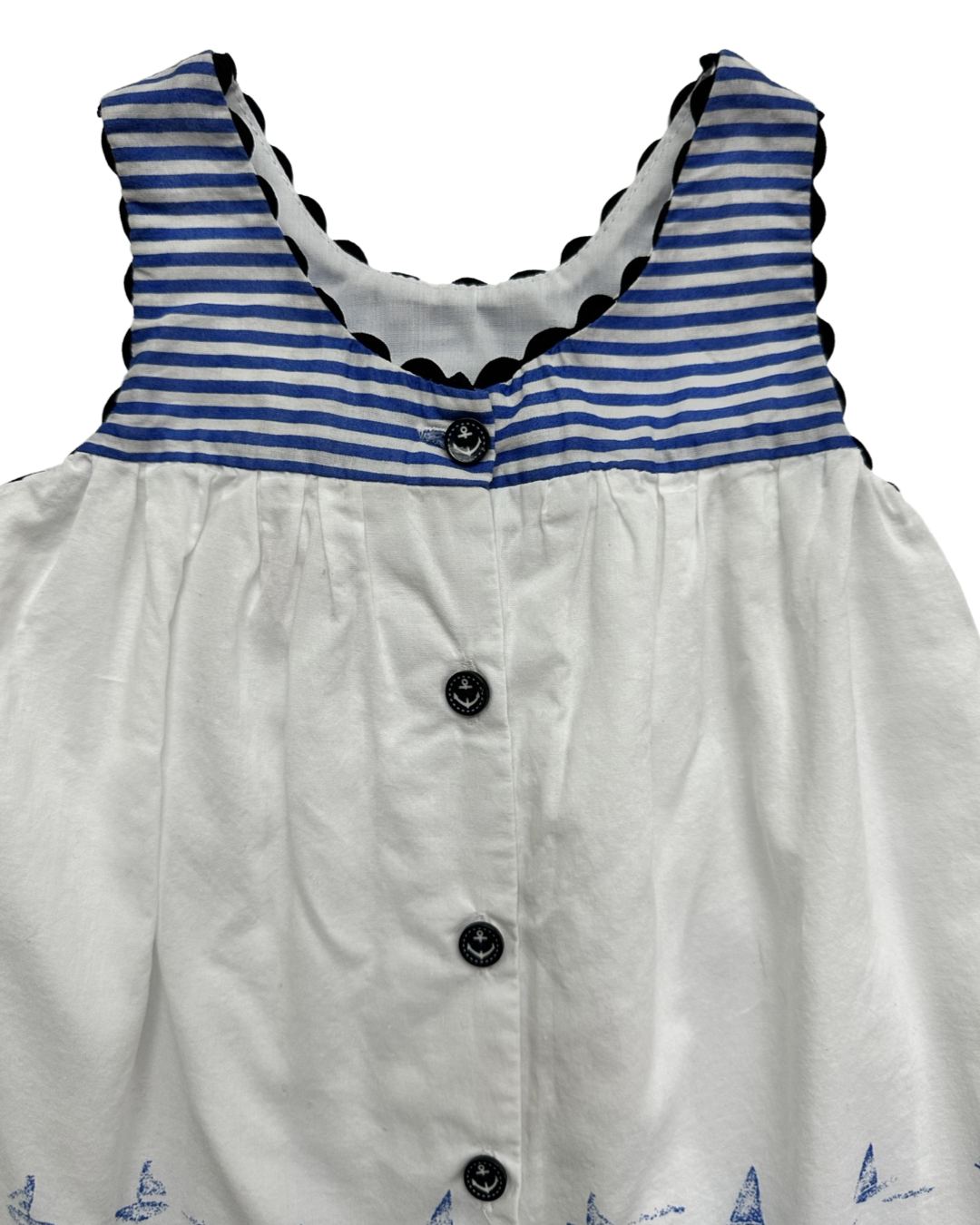3-6M Baby Girl Dylan & Abby Blue / White Sailboat Dress
