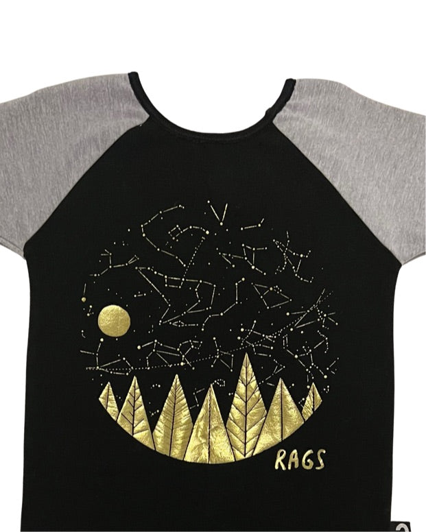 18M-24M Baby Boy / Girl Black & Gold Constellations RAGs