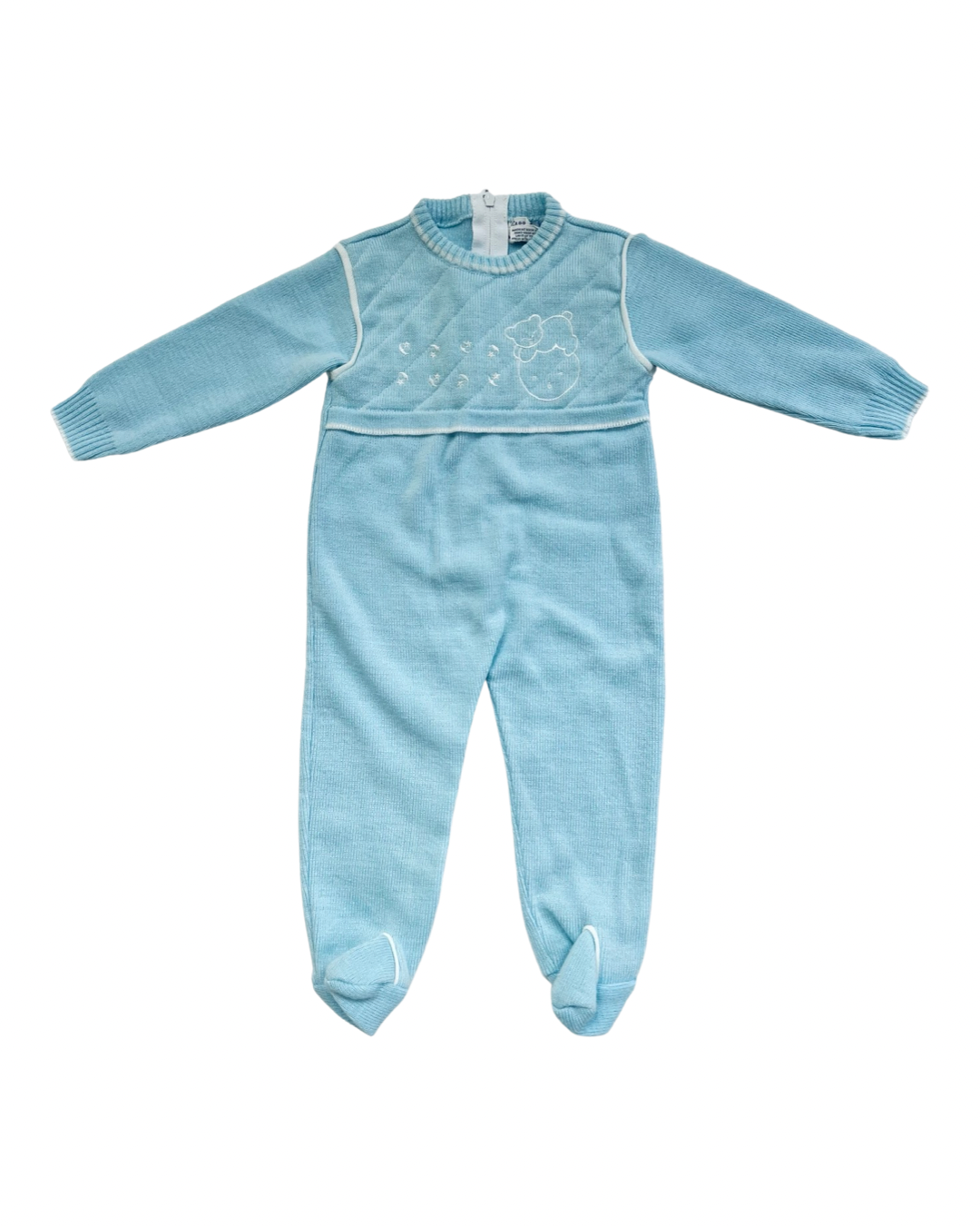 3-6M Baby Boy Blue Vintage Carriage Boutique Sweater Romper
