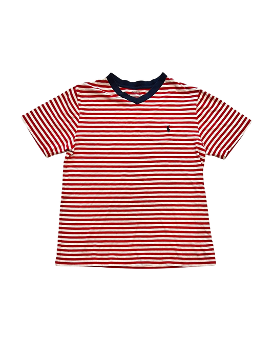 Boys Size 10/12 Red Striped Ralph Lauren Polo Top