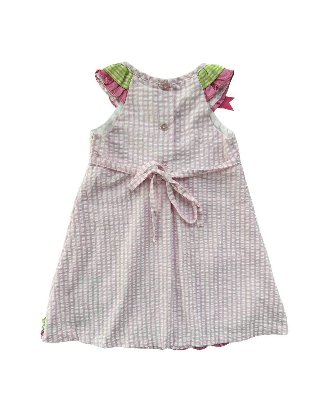 3T Toddler Girl Pink Seersucker Rare Too! Butterfly Dress