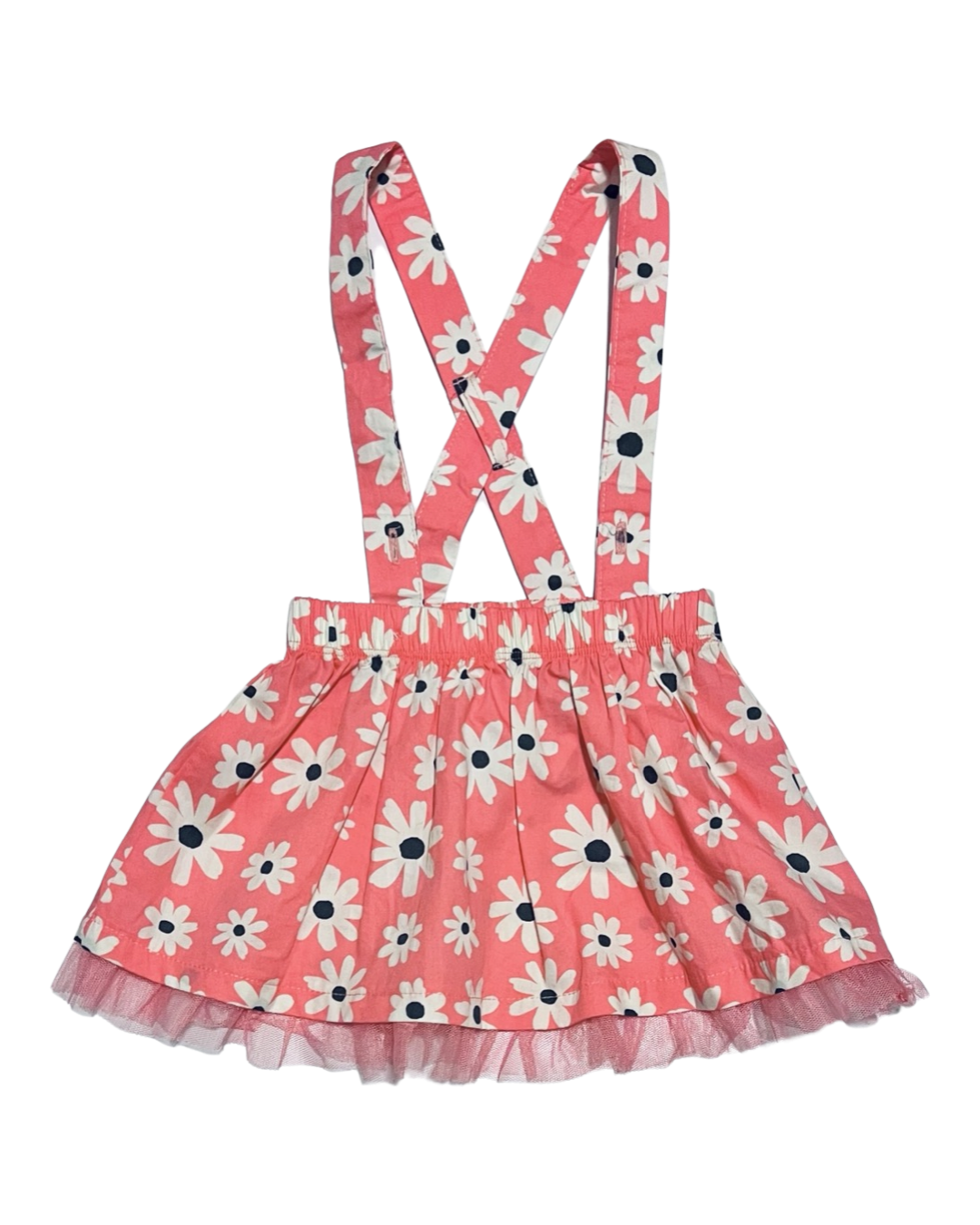 6-9M Baby Girl Baby Disney Pink Floral Suspender Overall Skirt
