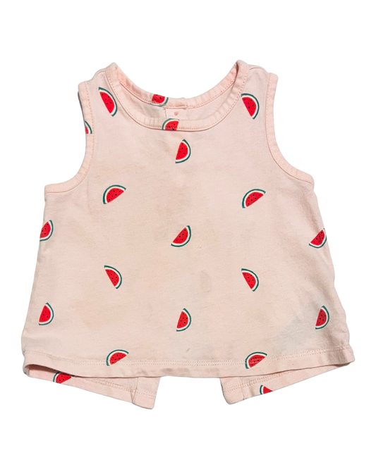 6-12M Baby Girl Pink Baby Gap Watermelon Open Back Top