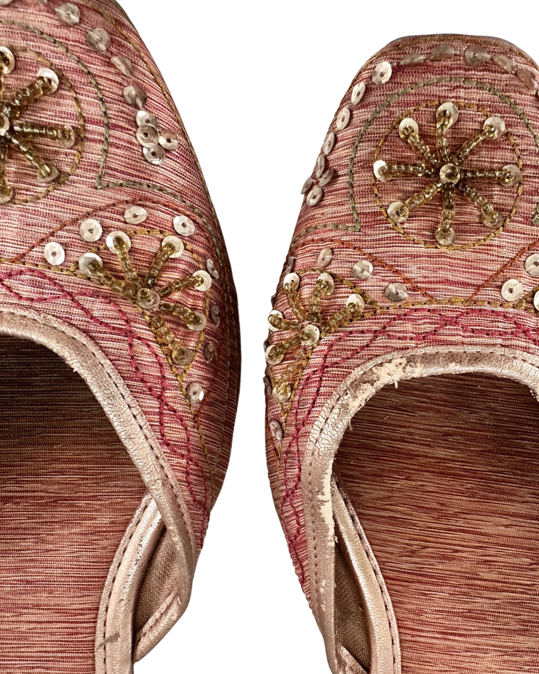 Women’s Size 8 Pink Beaded Boho Mule Flats