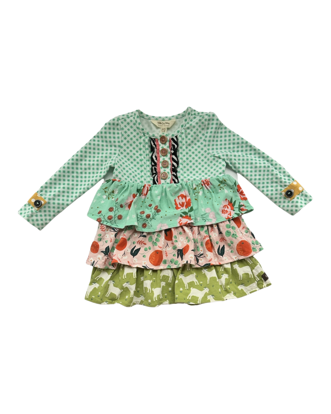 6-12M Baby Girl Matilda Jane x Joanna Gaines Teal Floral Seedling Dress w/ Bloomers