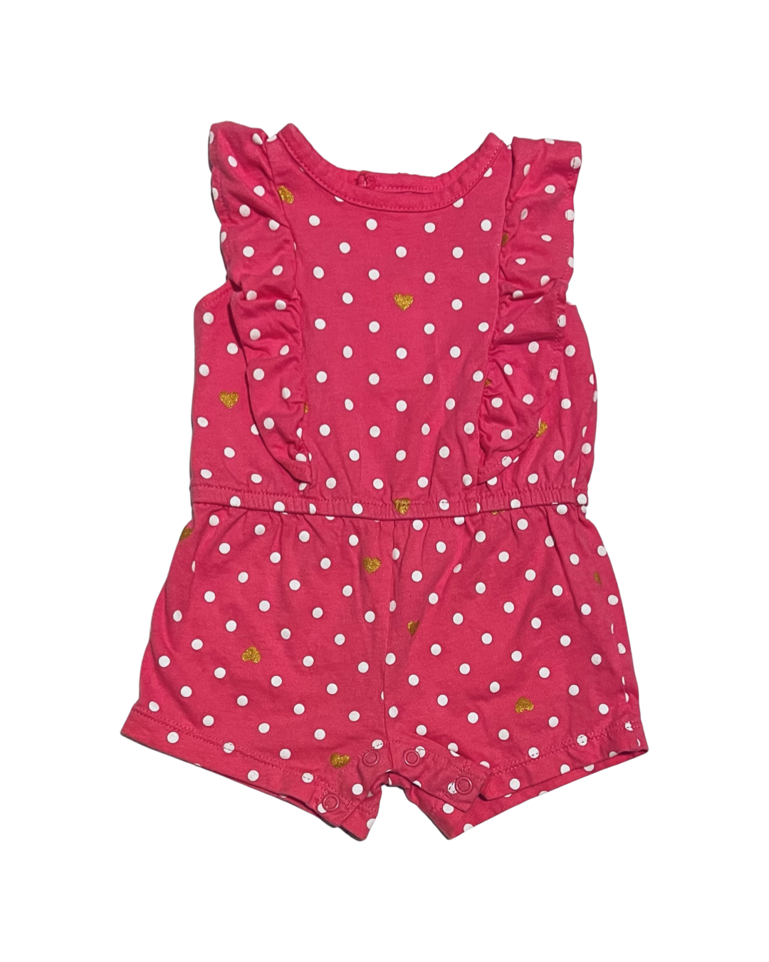 3M Baby Girl Carters Pink Polka Dot Bubble Romper